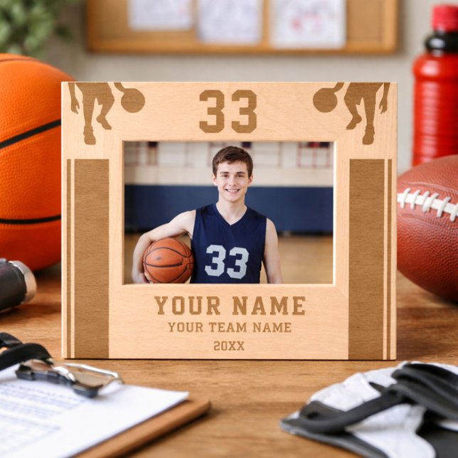 Basketball Player Silhouette Sports Keepsake Engraved Frames (Creator Uploaded)