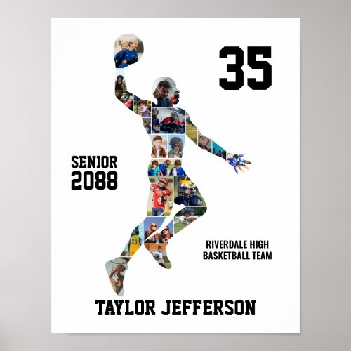 Basketball Player Silhouette Sports Photo Collage