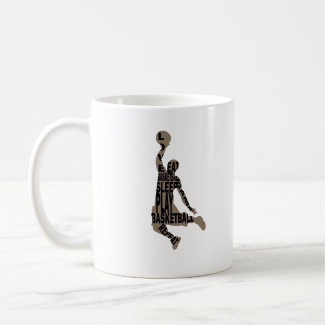 Basketball player slam dunk coffee mug (Left)