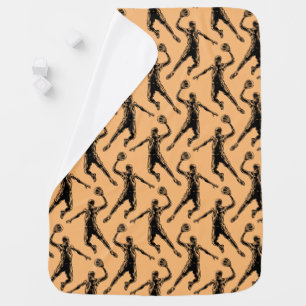 Basketball Player Slam Dunk Dark Design Baby Blanket
