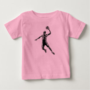 Basketball Player Slam Dunk Dark Design Baby T-Shirt