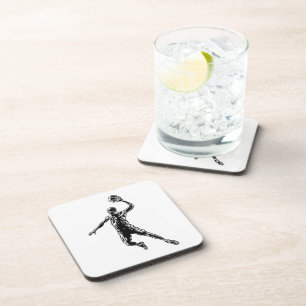 Basketball Player Slam Dunk Dark Design Beverage Coaster