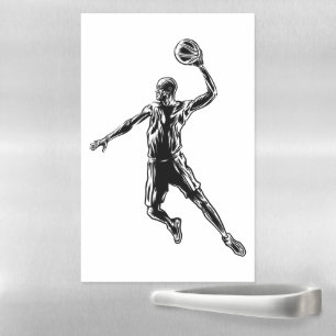 Basketball Player Slam Dunk Dark Design Magnetic Dry Erase Sheet