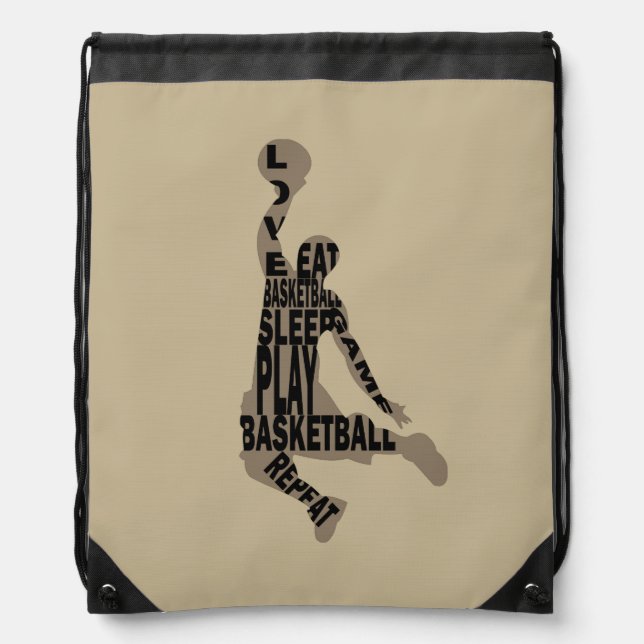 Basketball player slam dunk drawstring bag (Front)