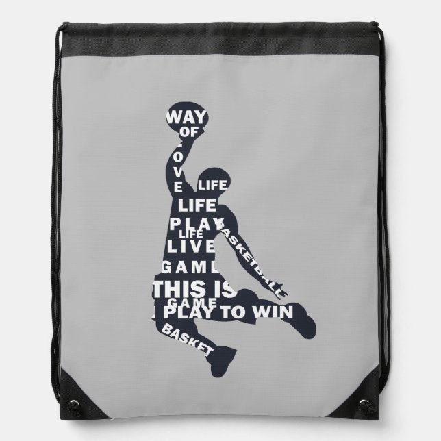 Basketball player slam dunk drawstring bag (Front)