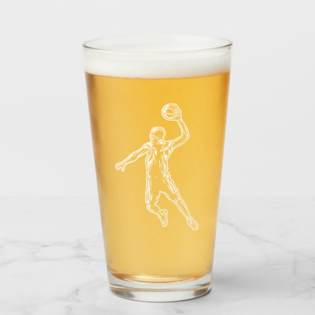 Basketball Player Slam Dunk Light Design Glass (Front Filled)