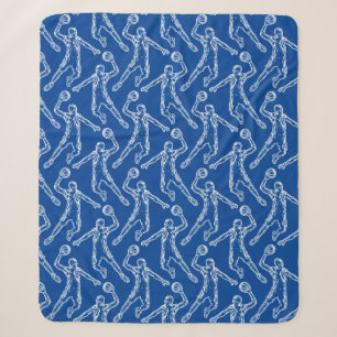 Basketball Player Slam Dunk Light Design Sherpa Blanket