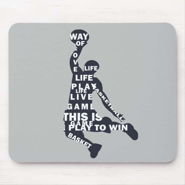 Basketball player slam dunk mouse pad (Front)