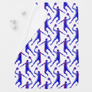 Basketball Player Slam Dunk, Red and Blue Design Baby Blanket