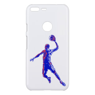 Basketball Player Slam Dunk, Red and Blue Design Uncommon Google Pixel XL Case