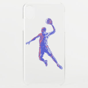 Basketball Player Slam Dunk, Red and Blue Design iPhone XS Max Case