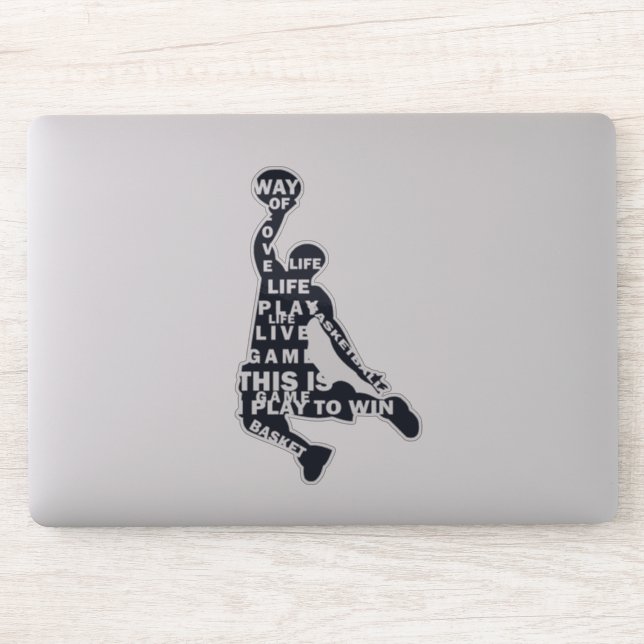 Basketball player slam dunk sticker (Computer)