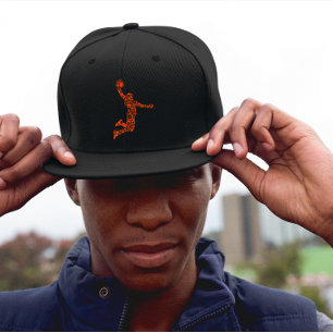 Basketball Player Slam Dunk Symbology Snap Back Hat