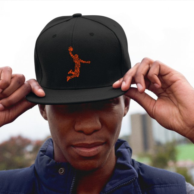 Basketball Player Slam Dunk Symbology Snap Back Hat (Creator Uploaded)