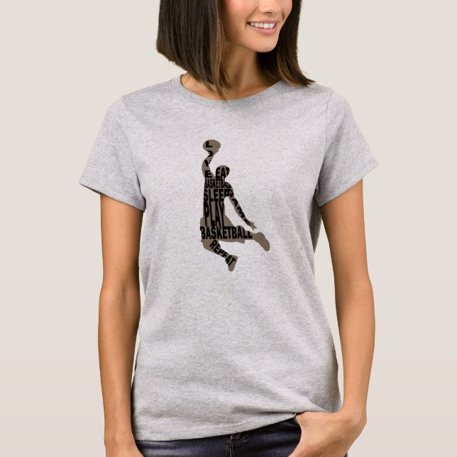 Basketball player slam dunk T-Shirt (Front)
