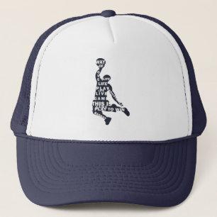 Basketball player slam dunk  trucker hat