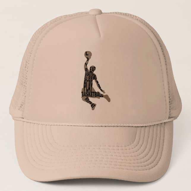 Basketball player slam dunk  trucker hat (Front)