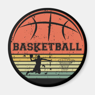 Basketball player slam dunk vintage retro sunset magnet