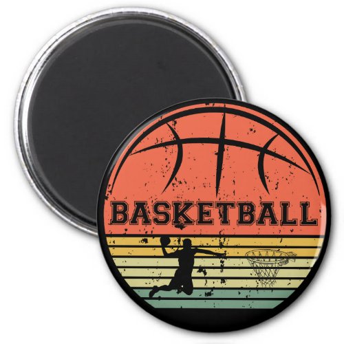 Basketball player slam dunk vintage retro sunset magnet