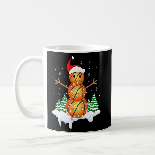 Basketball Player Snowman Santa Basketballs Light  Coffee Mug
