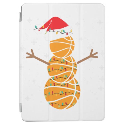 Basketball Player Snowman Santa Basketballs Light  iPad Air Cover
