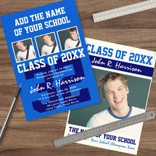 Basketball Player Sports Graduation Shirt Number Invitation