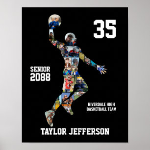 Basketball Player Sports Photo Collage Senior Poster