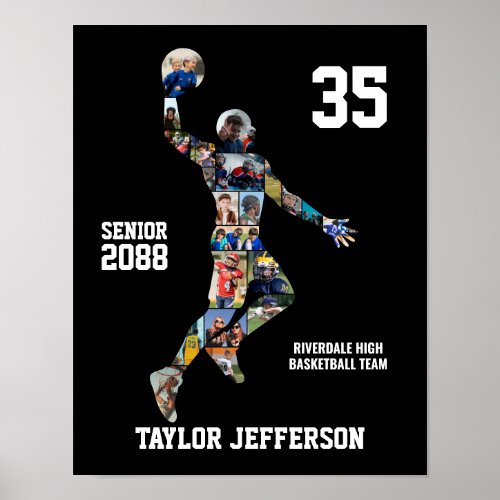 Basketball Player Sports Photo Collage Senior