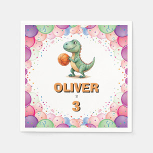 Basketball Player T-rex Birthday Napkins