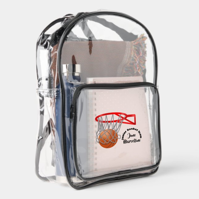 Basketball Player Team Name Clear Stadium Bag (Right)