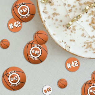 Basketball Player Team Number Sport Happy Birthday Confetti