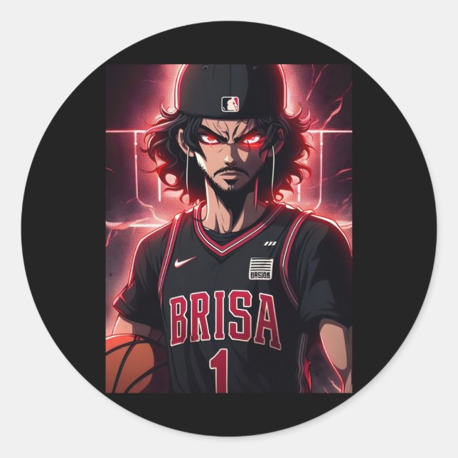 Basketball Player Top  Classic Round Sticker (Front)