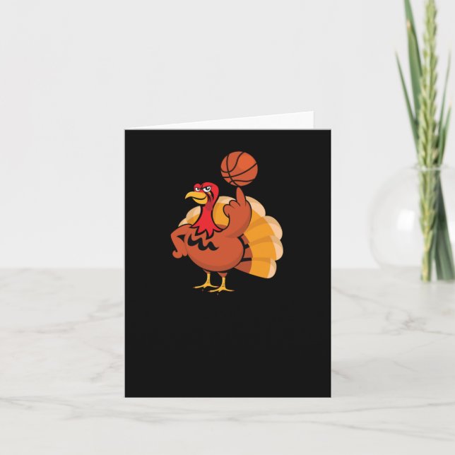 Basketball Player Turkey Day Funny Thanksgiving Sp Card (Front)