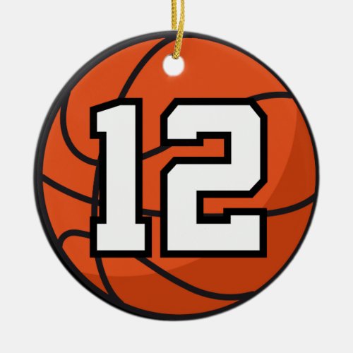 Basketball Player Uniform Number 12 Gift Idea Ceramic Ornament