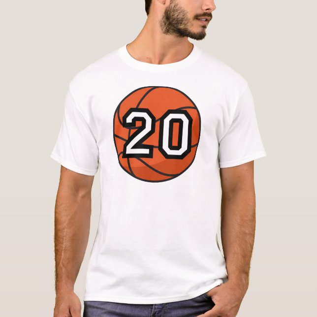 Basketball Player Uniform Number 20 Gift T-Shirt (Front)