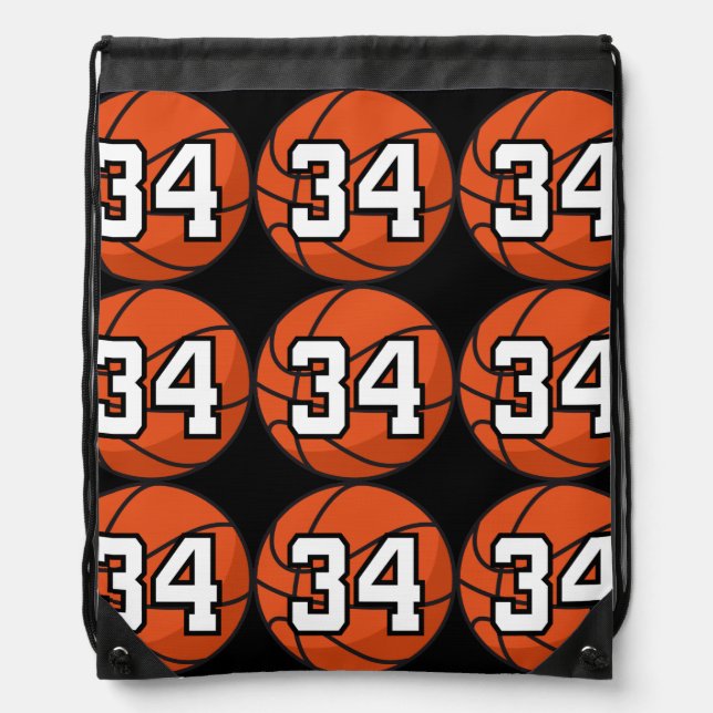 Basketball Player Uniform Number 34 Gift Idea Drawstring Bag (Front)