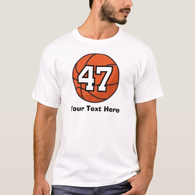 Basketball Player Uniform Number 47 Gift Idea T-Shirt (Front)