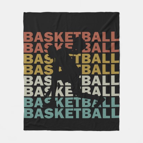 Basketball player vintage retro style fleece blanket