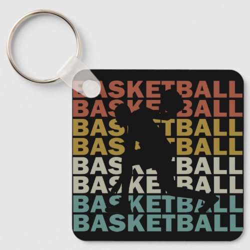 Basketball player vintage retro style keychain