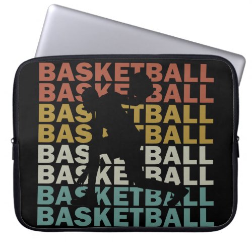 Basketball player vintage retro style laptop sleeve