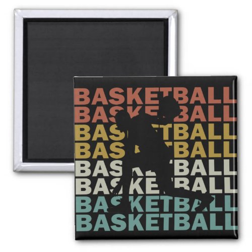 Basketball player vintage retro style magnet