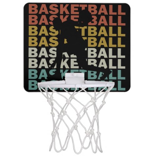 Basketball player vintage retro style mini basketball hoop