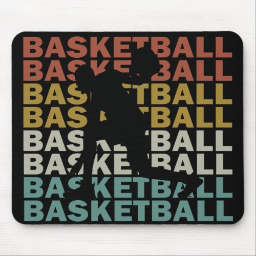 Basketball player vintage retro style mouse pad