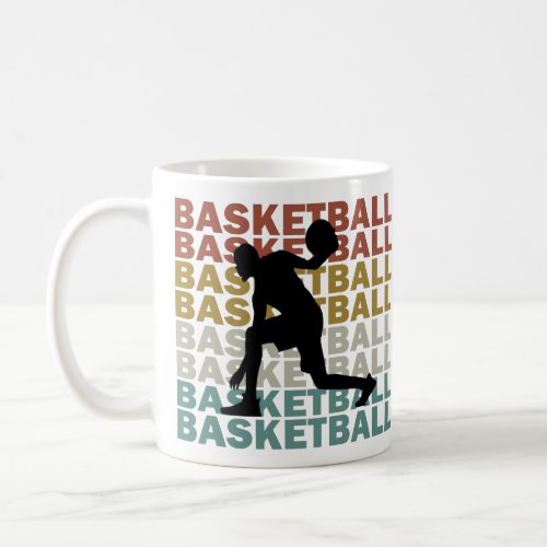 Basketball player vintage retro style text coffee mug
