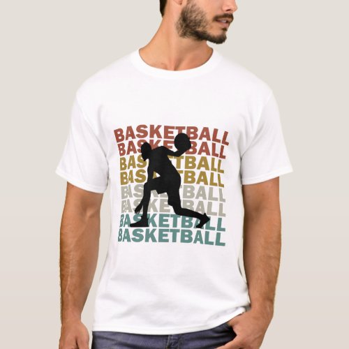 Basketball player vintage retro style text T_Shirt