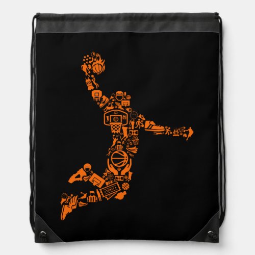 Basketball Player Vintage Sports Athlete Drawstring Bag