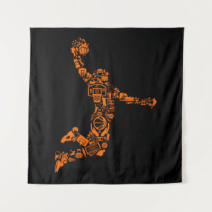 Basketball Player Vintage Sports Athlete Tapestry