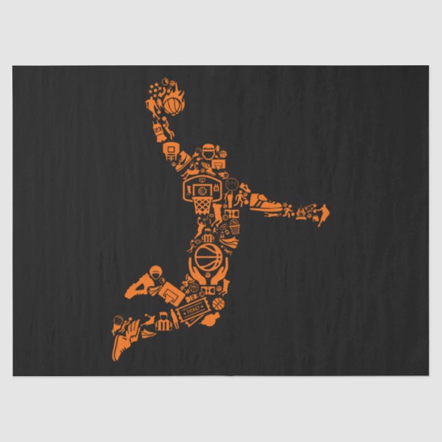 Basketball Player Vintage Sports Athlete Tissue Paper (Front)