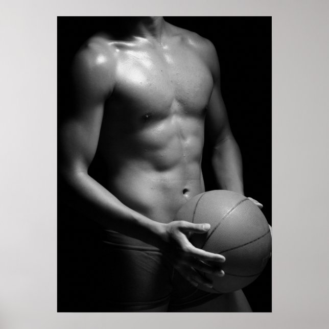 Basketball player W7 in black and white Poster (Front)