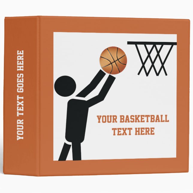 Basketball player with ball custom 3 ring binder (Front/Spine)